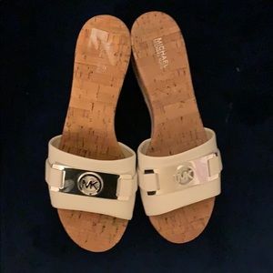 Wedge white and silver shoes